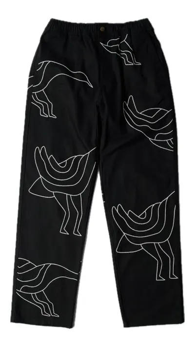 Parra Stitched Up Duck Pants In Black