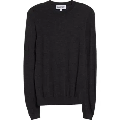 Partow Greta Virgin Wool Sweater In Charcoal Grey Melange