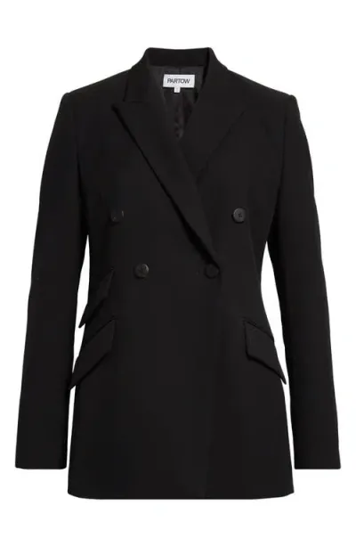 Partow Steph Double Breasted Virgin Wool Blazer In Black