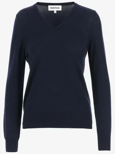 Partow Wool Sweater In Blu Navy