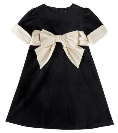 Patachou Kids' Bow-detail Dress In Black