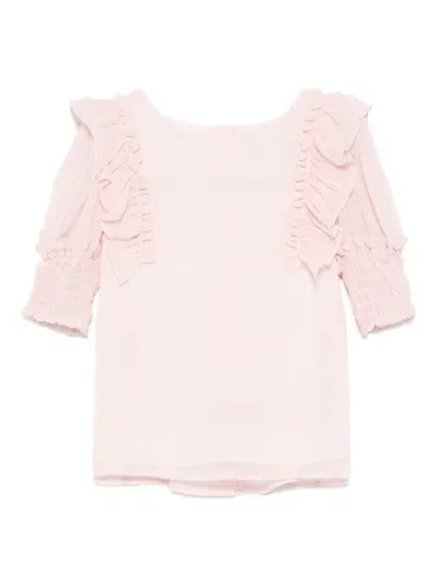 Patachou Kids' Chiffon Blouse In Pink