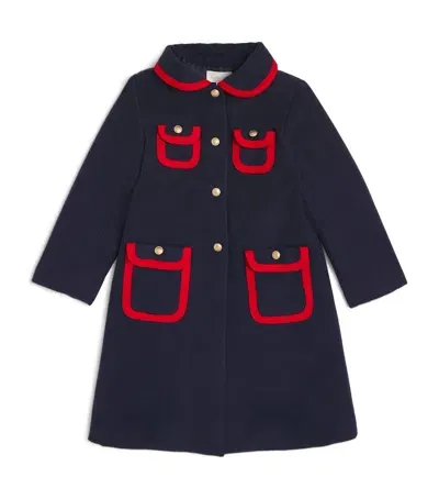 Patachou Kids' Pocket-detail Pea Coat In Blue