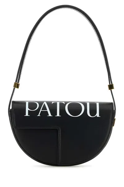 Patou Black And White Leather Le Petit Shoulder Bag