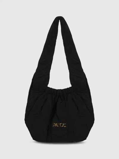 Patou Le Biscuit Large Shoulder Bag In Black