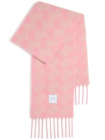 Patou Logo-patch Alpaca Scarf In Pink