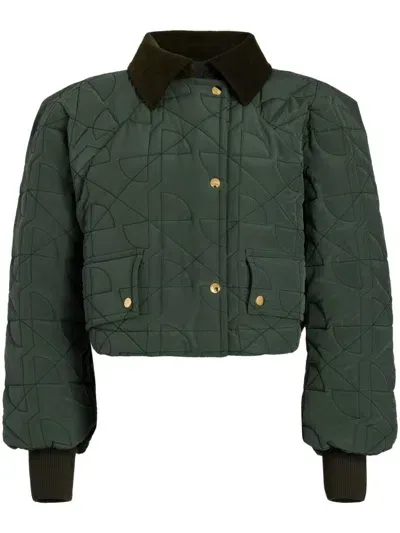 Patou Quilted Recycled-nylon Cropped Jacket In Green