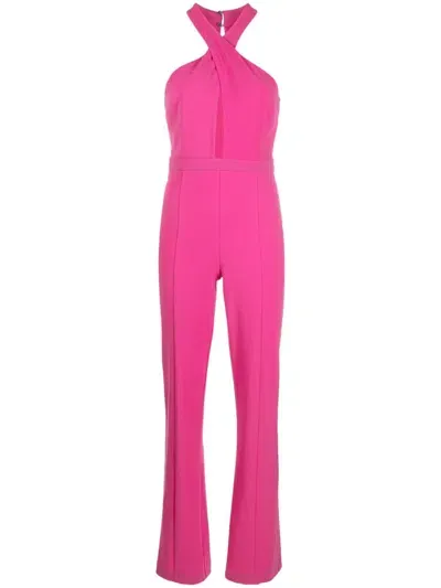 Patrizia Pepe Crossover-neck Jumpsuit In Pink