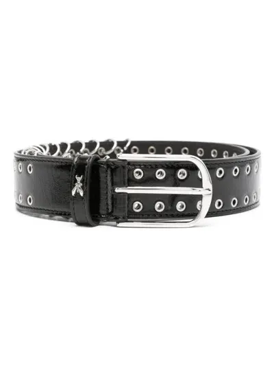 Patrizia Pepe Eyelet-embellished Belt In Black