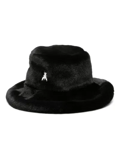 Patrizia Pepe Faux-fur Bucket Hat In Black