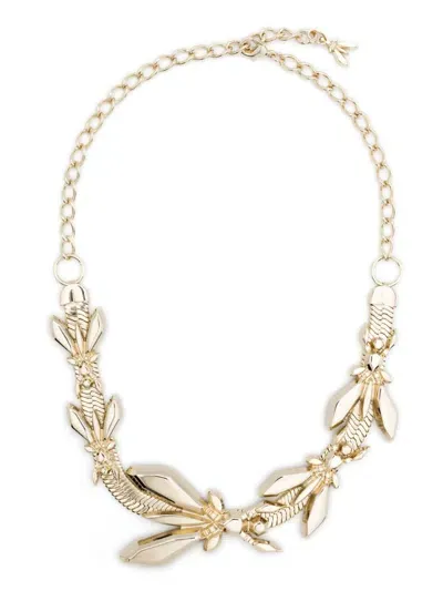 Patrizia Pepe Fly-appliqué Necklace In Gold