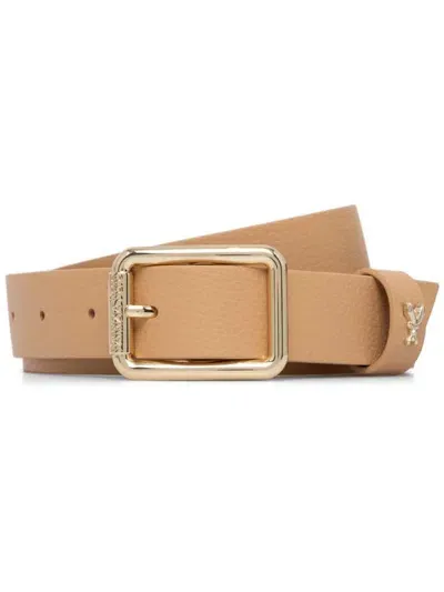 Patrizia Pepe Logo Buckle Belt In Brown