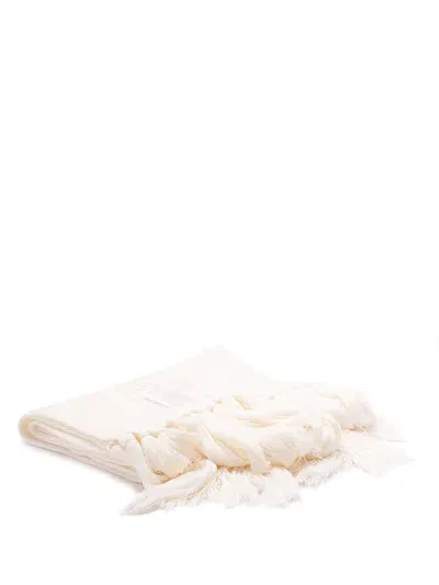 Patrizia Pepe Ribbed Scarf In Cream