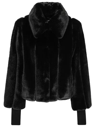 Patrizia Pepe Wide Collar Jacket In Schwarz