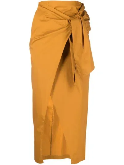 Patrizia Pepe Wrap Waist Skirt In Orange