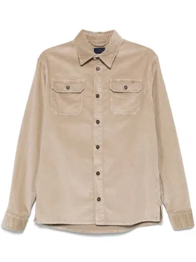 Paul & Shark Corduroy Shirt In Nude & Neutrals