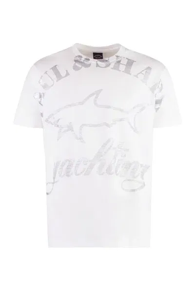 Paul & Shark Logo Cotton T-shirt In White