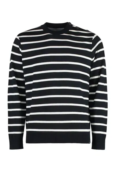 Paul & Shark Striped Knitted Jumper In Blue