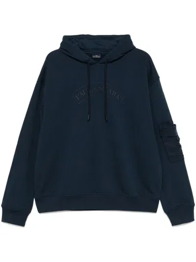 Paul & Shark Rubberised-logo Hoodie In Blue