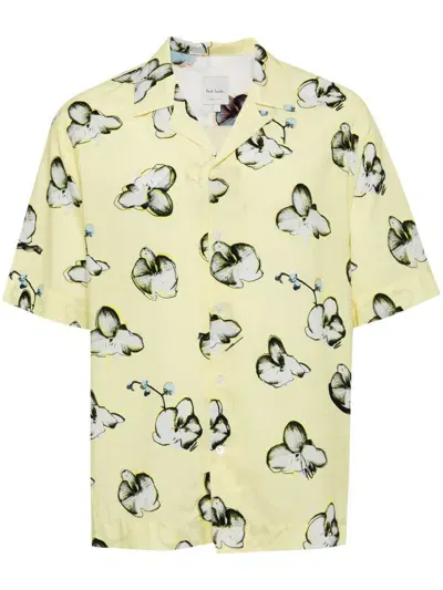 Paul Smith Floral-print Shirt In Yellow