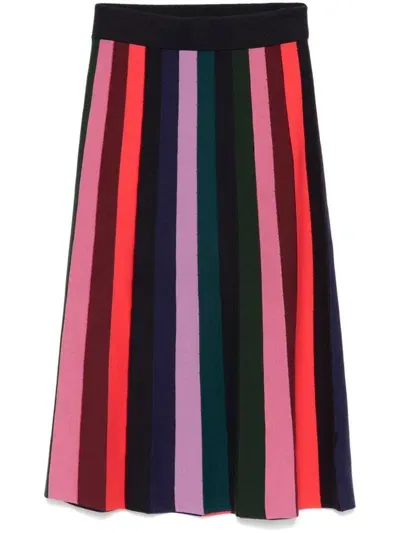 Paul Smith Ps Striped Skirt In Multicolor