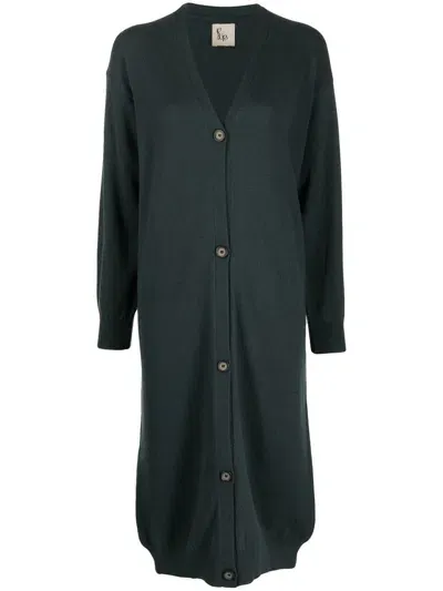 Paula Long-length Cashmere Cardigan In Green