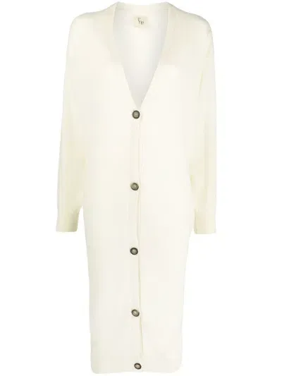 Paula V-neck Cashmere Cardi-coat In White