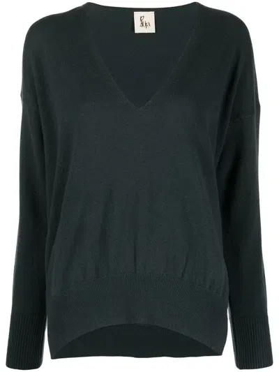 Paula V-neck Cashmere Jumper In 绿色