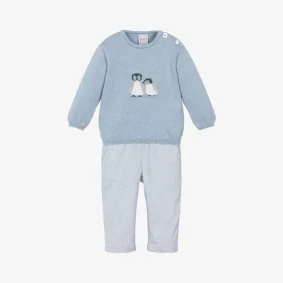 Paz Rodriguez Baby Boys Blue Penguin Trouser Set