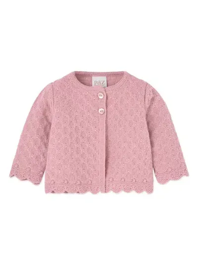 Paz Rodriguez Babies' Wool Cardigan In Pink