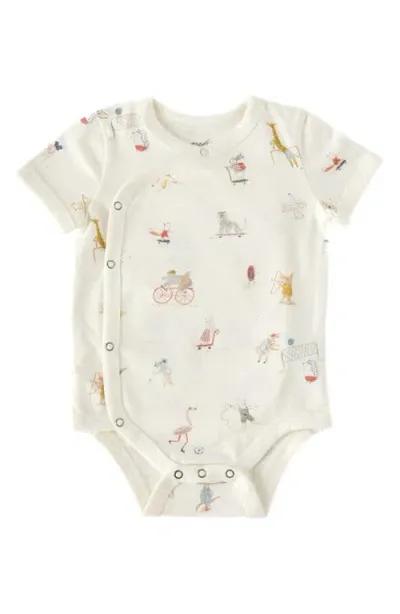 Pehr Babies'  Jungle Gym Print Wrap Organic Cotton Bodysuit