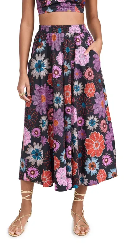 Peixoto Paula Skirt Black Botanical