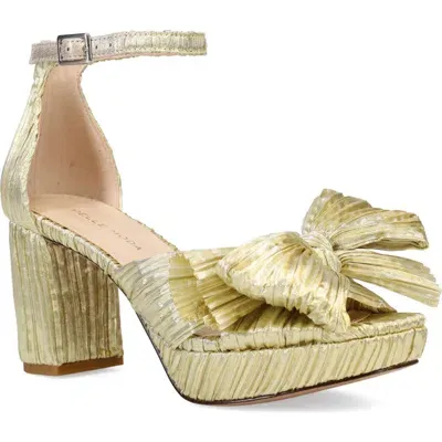 Pelle Moda Amalie Ankle Strap Platform Sandal In Light Gold