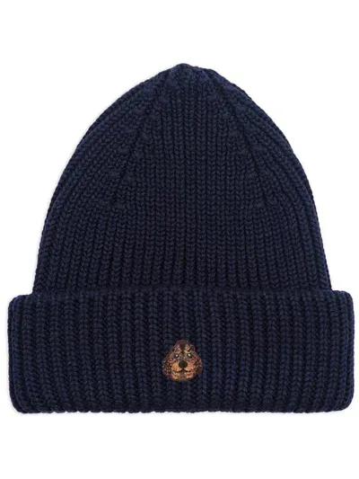 Pelo Foundation Dog-appliqué Beanie In Blue