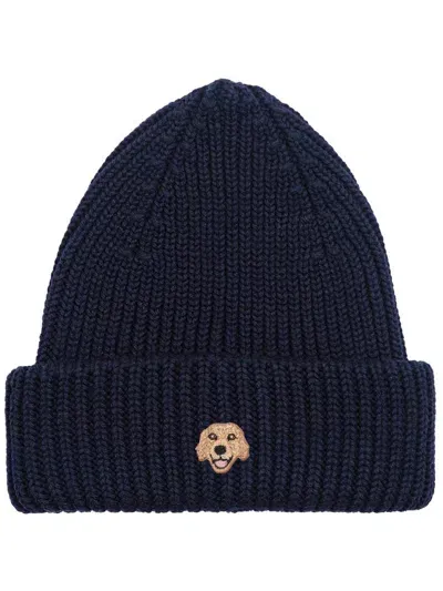 Pelo Foundation Dog-appliqué Beanie In Blue