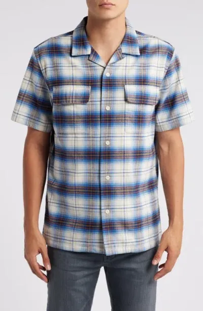 Pendleton Baja Board Plaid Camp Shirt In Blue/navy Multi Plaid