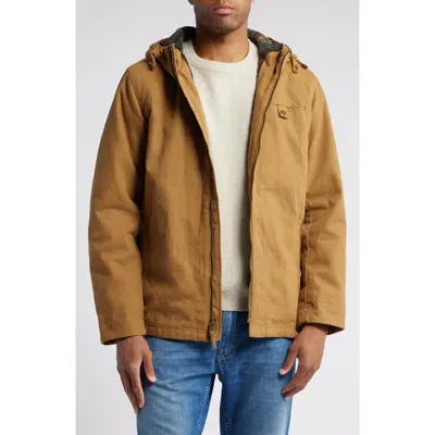 Pendleton Brothers Hooded Canvas Jacket In Saddle