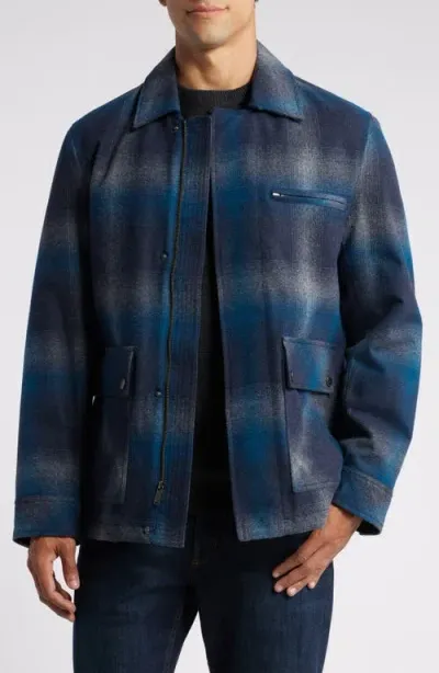 Pendleton Eugene Plaid Jacket In Grey Blue Plaid