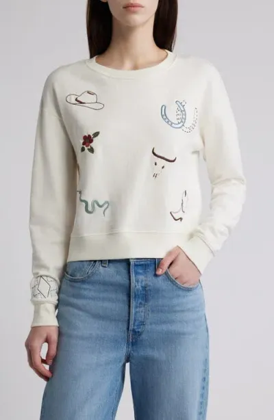 Pendleton Western Embroidered Cotton Graphic Sweatshirt In Ivory