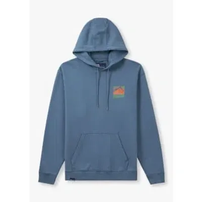 Penfield Mens Mountain Back Print Hoodie In Blue Horizon