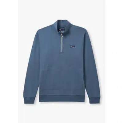 Penfield Mens Washed Funnel Sweatshirt In Blue Horizon In Blue Fabric