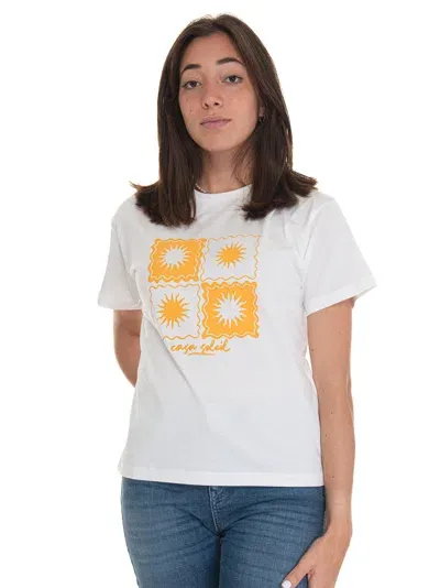 Pennyblack Campos T-shirt Short Sleeves In Bianco-arancio