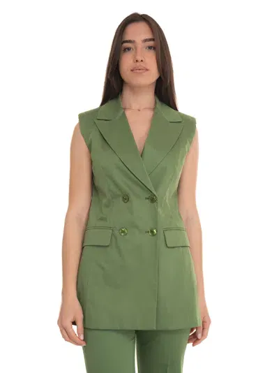 Pennyblack Lieto Longline Waistcoat In Green