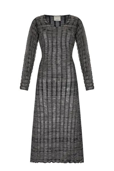 Peregrina Cao Dress Beige Black In Gray