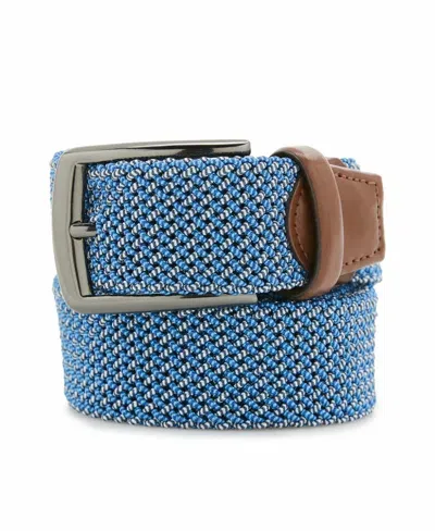 Perry Ellis Men's Happy Blue And White Stretch Belt, Size Large, Regular