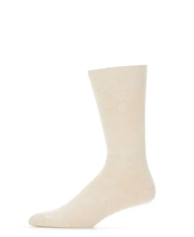 Perry Ellis Men's Merino Wool Blend Flat Knit Logo Socks In Whitecap Gray