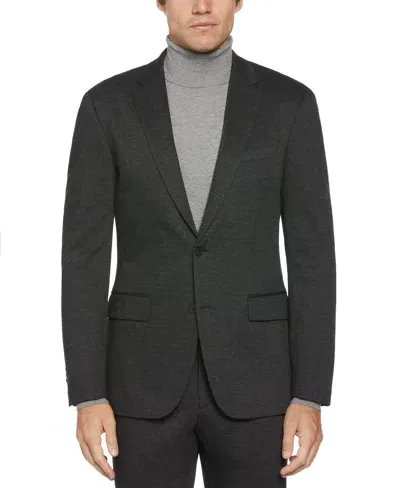 Perry Ellis Men's Slim Fit Two Tone Smart Knit Suit Jacket In Charcoal,gray