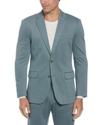 Perry Ellis Men's Slim Fit Two Tone Smart Knit Suit Jacket In Goblin Blue