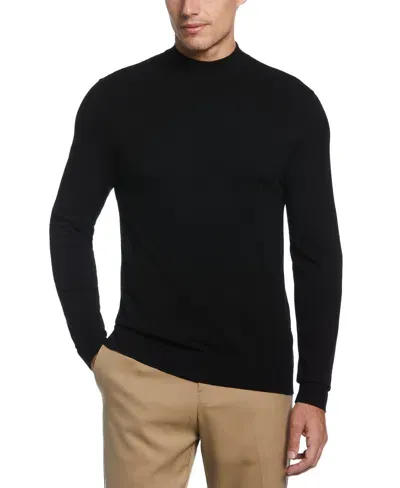 Perry Ellis Men's Tech Knit Mock Neck Pullover Sweater In Black