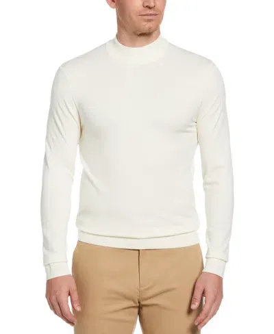 Perry Ellis Men's Tech Knit Mock Neck Pullover Sweater In Egret,white